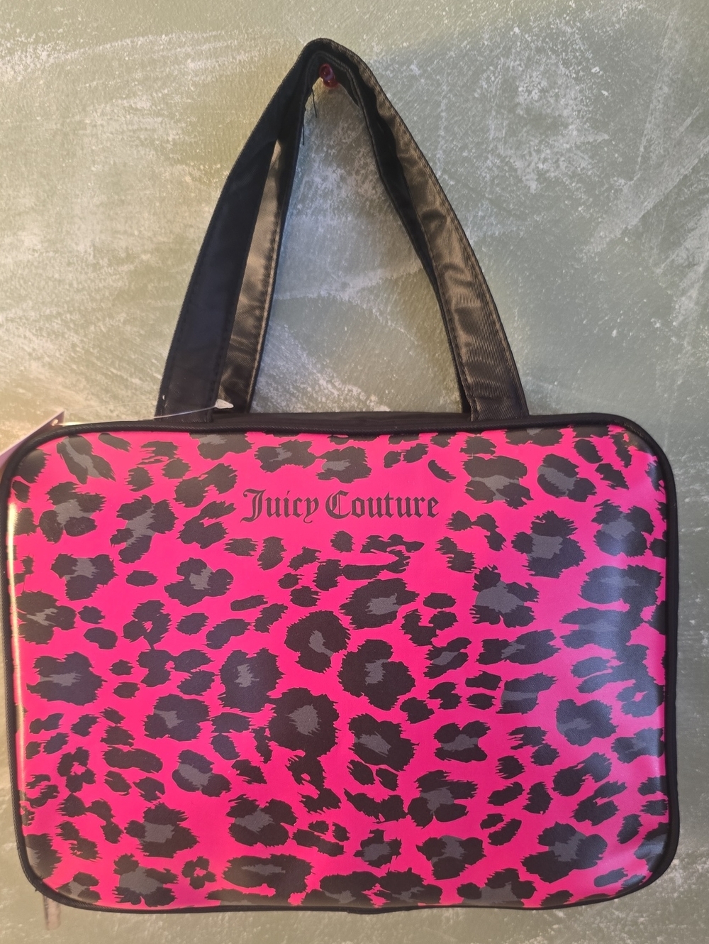 Juicy Couture  Hot Pink/Black Makeup Organizer Travel Essetials New